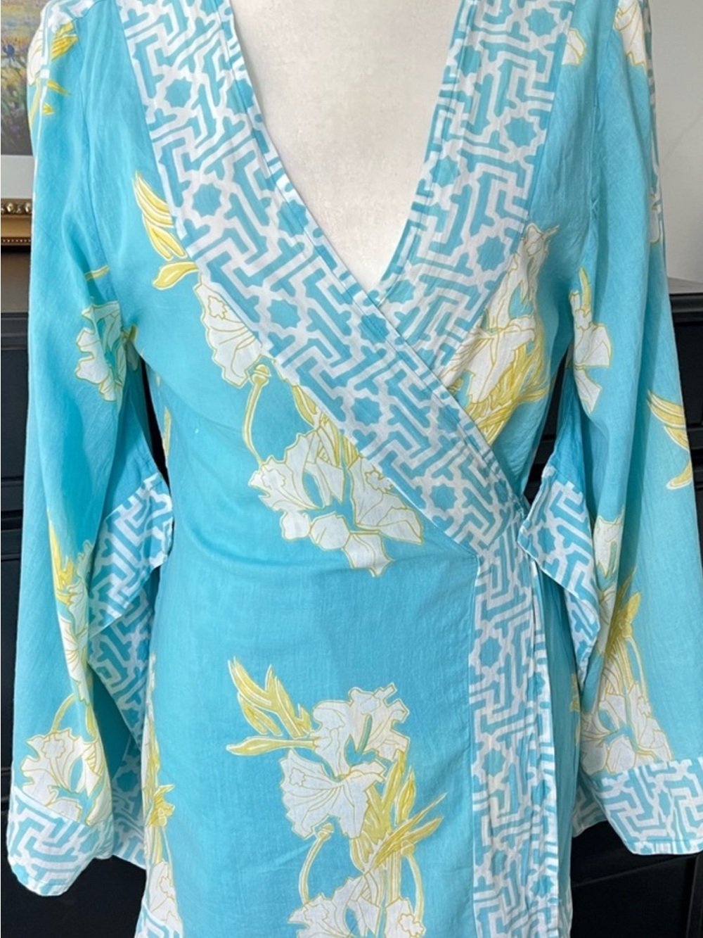 Lolita Jaca St Barths Turquoise Floral Kimono